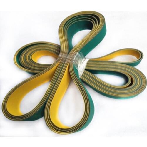 Can Customized)-2x30x1000mm Yellow green Nylon sheet baseband textile flat belt transmission