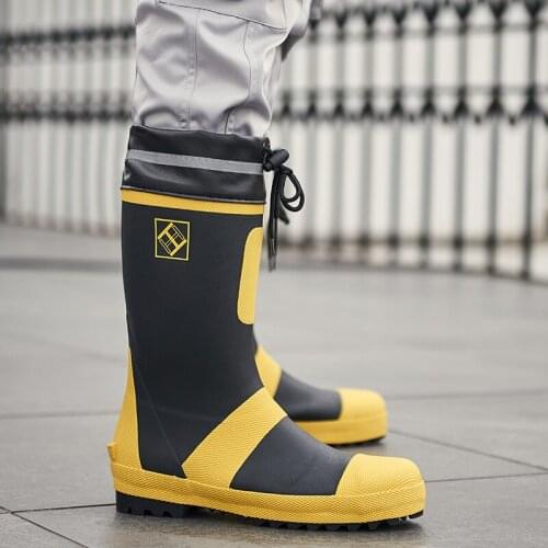 Mens Rain boots for fishing rubber galoshes Insulated rubber shoes Safety footwear swamp boots extender for men