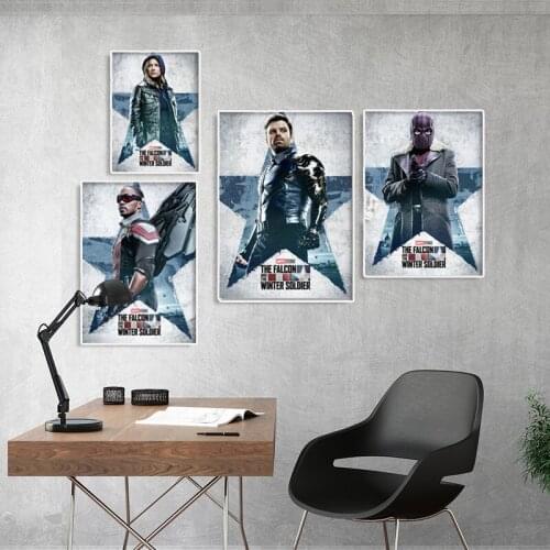 Marvel The Falcon and The Winter Soldier American TV Series Superhero 5D DIY Diamond Painting Art Poster Home Living Room Decor