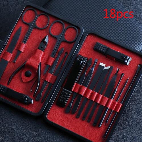 7-18 Pcs Professional Nail cutter Pedicure Scissors Set Stainless Steel Manicure Cutter Portable Manicure Nail Clipper Tool Set