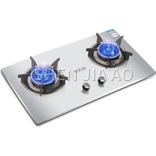 Desktop natural gas liquefied gas stove embedded dual-purpose gas stove Thick stainless steel brushed panel Kitchen stove