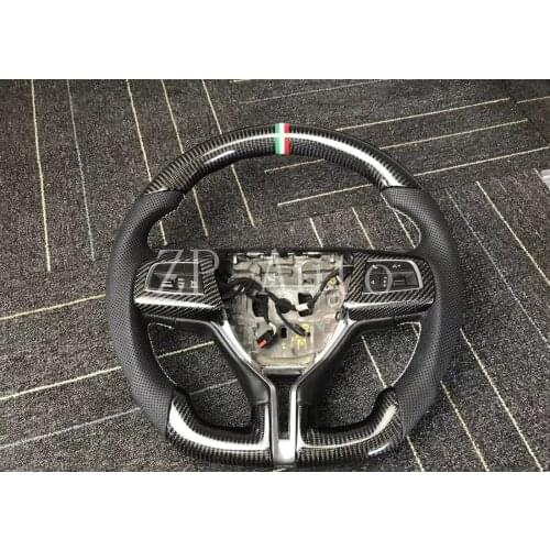 Customizable Steering Wheel For MASERATI Steering Wheel Forged Napa Alcantara Perforated Leather Carbon Fiber Steering Wheel