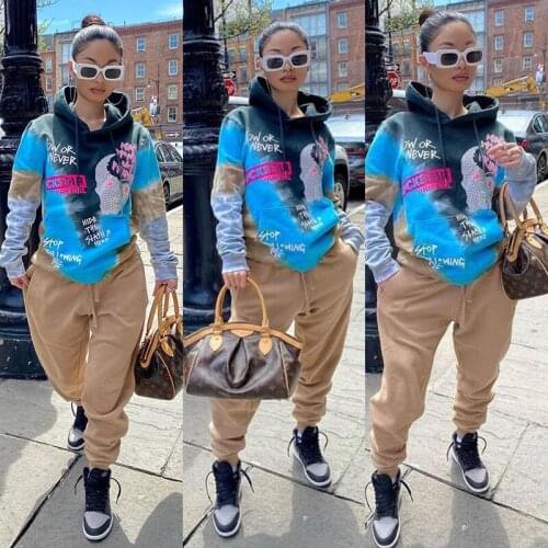 Ueteey New Two-piece Highstreet Fashion Casual Hooded Women Pant Set