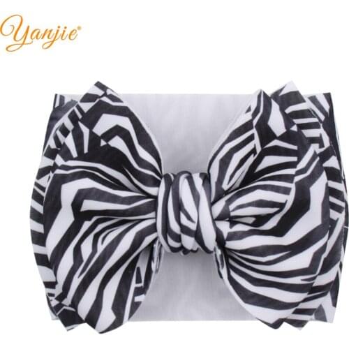 2021 New Arrival Printed Puff 7" Double Layer Hair Bow Headband Trendy DIY Hair Accessories Head Wrap NeopreneHeadwear
