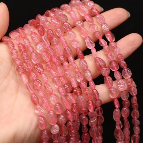 New Style Natural Stone Irregular Strawberry Crystal Loose Beads For DIY Jewelry Making Necklace Bracelet Earrings Accessory