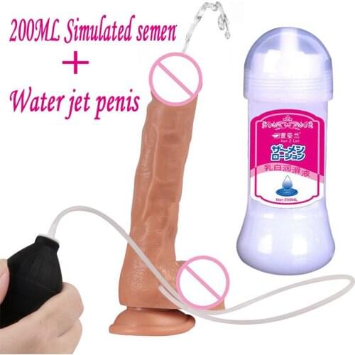 Huge Penis Extrusion Water Jet Super Simulation Penis Stimulate Massager Masturbation Adult Flirting Products For Woman Sex Toys
