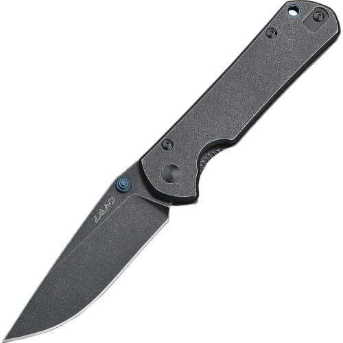 Land 913 Stone Washed Frame Locked Camping Folding Pocket Knife EDC Gear 12C27 Stainless Steel Cool Small Survival Kit Knife