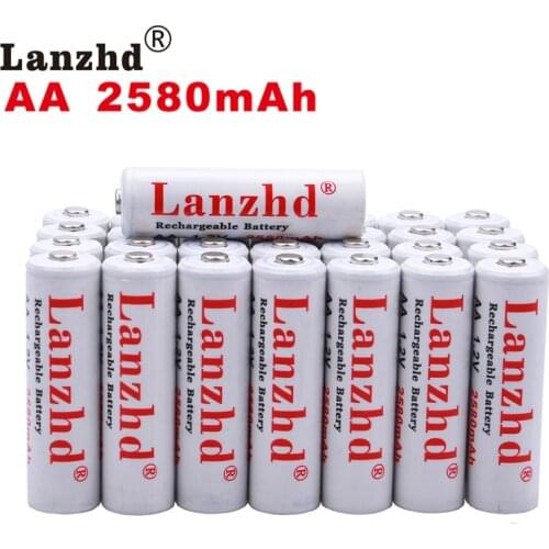Pilas battery AA 1.2V primary aa battery Pro AA 2580mAh 1.2 V NI-MH battery For flashlight toy preheated rechargeable aa battery
