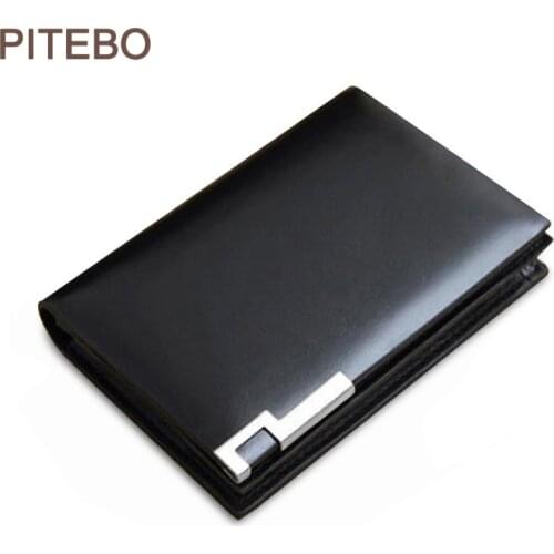 PITEBO Mens genuine leather business card bag, mens business card holder of simple quality leather, more than business cards
