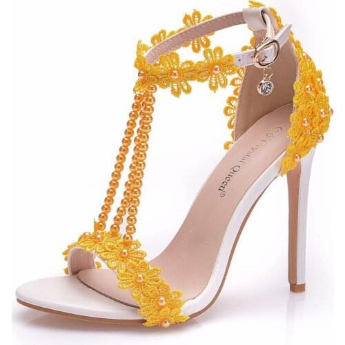 Luxury shoes female designer flower party high heels wedding high heel high heel ladies sandals