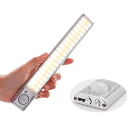 Sensor LED Bar Light 5V Rigid Strip Induction Nightlights 10/80/120/160 LED Under Cabinet Lamp For Cupboard Wardrobe Stairs Bed