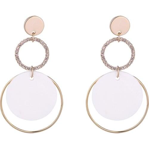 TONGKWOK Bohemia Exaggeration Dangle Earrings For Women Silk Thread Tassel Metal Long Chandelier Earrings #136081