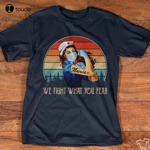Strong Woman Tattoo Nurse We Fight What You Fear Women Indigo Blue T Shirt Mens Shirt