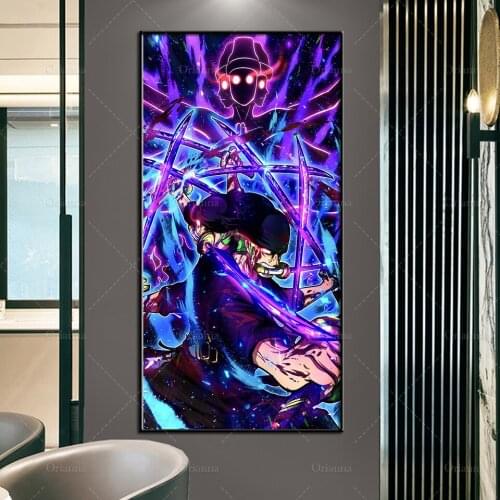 Modern Canvas Painting Anime Poster One Piece Roronoa Zoro Wall Art Modular Pictures For Corridor Bedroom Decoration Home Frame