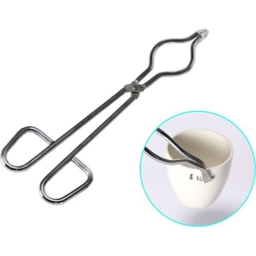 200-500mm Carbon Steel Crucible Tongs Bent Beaker Hold Melting Dish Holder Labware