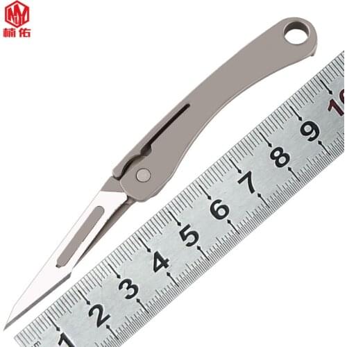 Titanium Alloy EDC Multifunctional Folding knife Portable Outdoor Utility tool Key Emergencyfirst aid knife