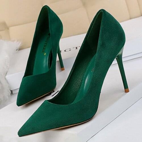 Shoes 2021 New Women Pumps Suede High Heels Shoes Fashion Office Shoes Stiletto Party Shoes Female Comfort Women Heels