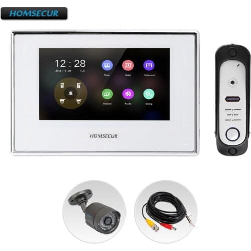 HOMSECUR 4 Wire Video&Audio Smart Doorbell with 1.3MP CCTV Camera for Apartment BC051HD-S+BM718HD-W
