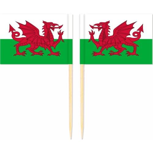 Welsh Toothpick Flag 3.5X2.5CM Cake Topper Party Cupcake Wedding Baby Shower Supplies Lovely Baking Dessert Decorations
