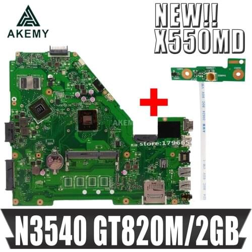 Akmey X550MD motherboard For Asus X550MJ Laptop motherboard X550M X550MD X552M Notebook mainboard 100% tested N3540 GT820M/2GB