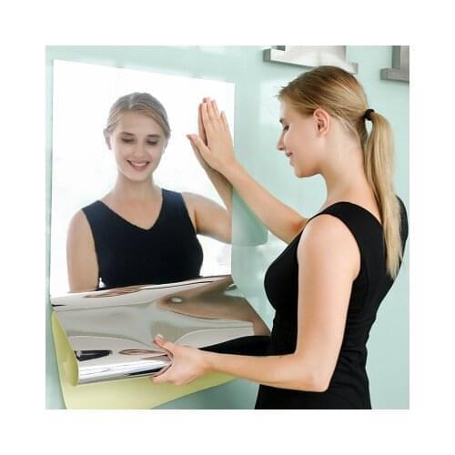 50x150/200cm Mirror Wall Sticker Rectangle Self Adhesive Room Stick On Art PVC Waterproof Mirror Home Bathroom Wall Sticker