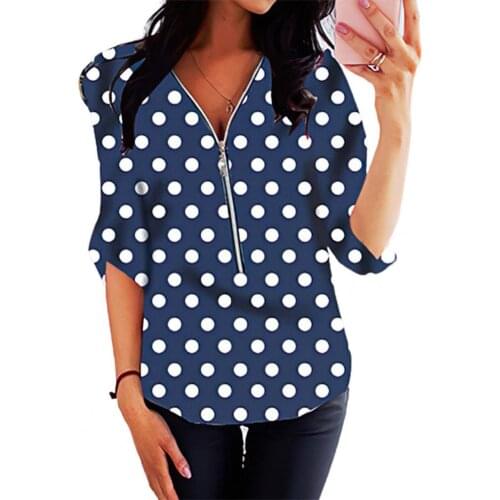 Women Shirt Fashion V Neck Floral Print Women Blouse Quick Drying Comfy Half Sleeve Zipper Casual Shirt Pullover Women Blouse