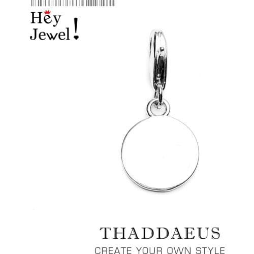 925 Sterling Silver Round Coin Smooth Surface Charm Pendant for Women Simple Dainty Gift Fit Bracelet Necklaces Jewelry Gifts