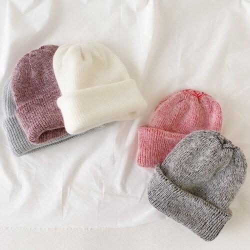 Winter Hat For Women Beanie Hat Rabbit Fur Woman Hat Winter Beanies For Ladies Knitted Hat Cashmere Autumn Solid Bonnet 2020
