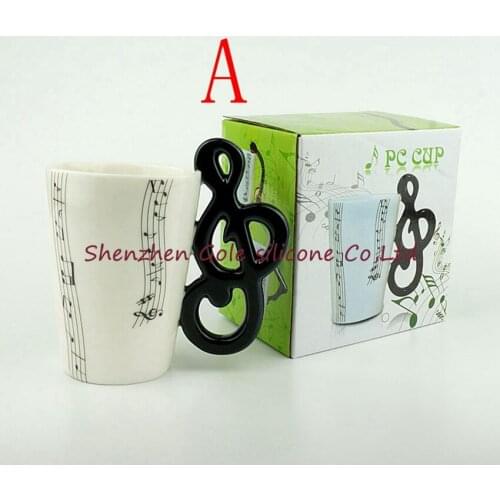 15pcs Creative Guitar Ceramic Cup Personality Music Note Milk Juice Lemon Mug Coffee Tea Cup Home Office Drinkware Unique Gift