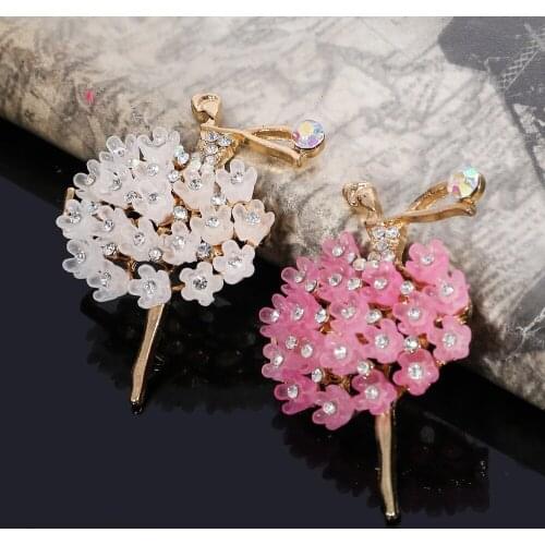 2018New 20Pcs Resin Flower Ballet Dancing Girl Rhinestone Button for DIY Hair Accessories or Wedding Decoration BD34