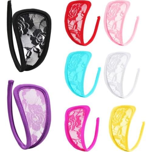 2020 Womens Floral Lace C String Underwear Invisible Sexy Lingerie Solid Hollow Thong Underwear
