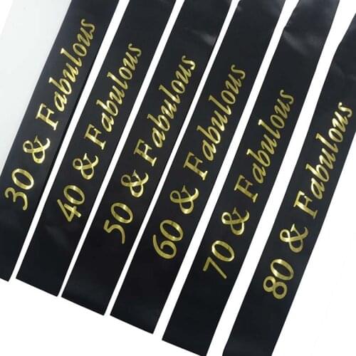 30/40th/50/60th Happy Birthday Girl Funny Sash Decoration Supplies For 30 Year Anniversary Birthday Party Favor NW06