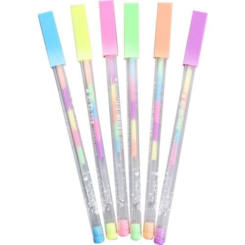 6Pcs Watercolor Highlighter Pens For Marking