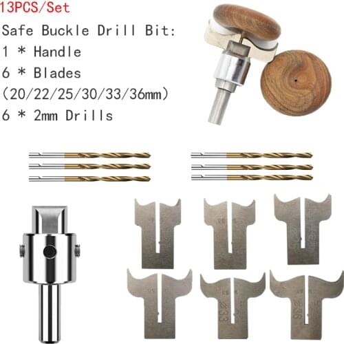 Safe Buckle Drill Bit Carbide Premium Blades handle Drill Woodworking Milling Cutter Safe Buckle Molding Tool