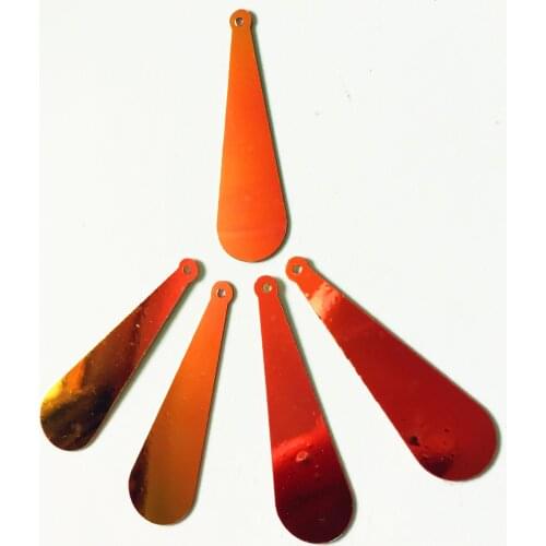 400pcs 10*35mm Long Bat Sequins PVC Flat With Side Hole Oval Drops Costume Earring Accessories Shining Colors Drop Red Spangles