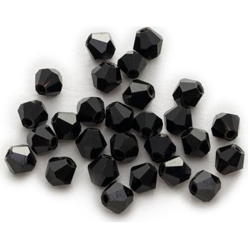 50 Piece Black Crystal Glass Cut&Faceted Bicone Faceted Beads Jewelry Making For Handmade Bracelet Necklaces DIY 4-8mm