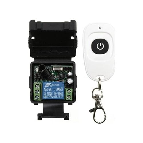 DC12V 24V 1CH 1 CH Mini Wireless RF Remote Control Light Switch 10A Relay Output Radio Receiver Module+one-button Transmitter