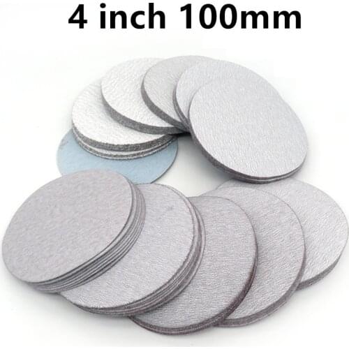 20Pcs 4 Inch 100mm Round Sandpaper Disk Sand Sheets Grit 60-1000 Hook And Loop Sanding Disc For Sander Pad White Paper Plate