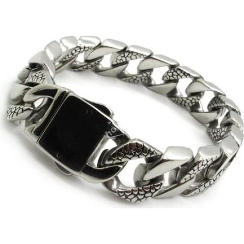 Hot Selling 2013 316L Stainless Steel Snake Skin ID Bracelet Bangle Mens Links Chain Punk Silver color Jewelry Gift