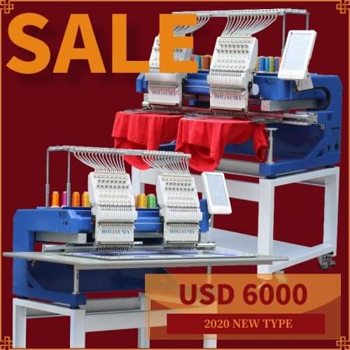 China factory for new type with 10" touch screen 2 head embroidery machine for t-shirt, flat, cap multi function prices