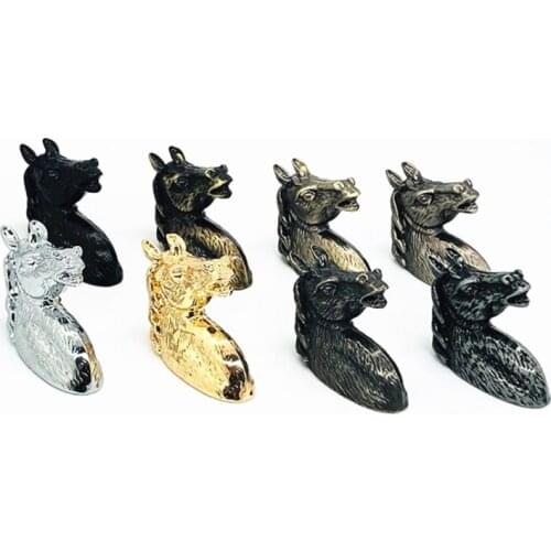 LCH Nordic Style Horse Head Creative Black Gold horse Matte Silver Knob Vintage Zinc Alloy Cabinet Handle Drawer Pull