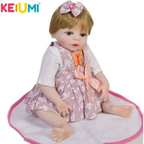 KEIUMI Special Reborn Baby Doll Toys Realistic Full Silicone Baby Reborn Doll For Girl Christmas Gift Bedtime Playmate