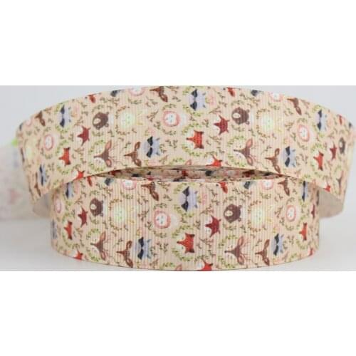 Animal ribbons with printing grosgrain forest animal ribbon DIY Sewing Craft wedding decorative 16mm 22mm 25mm 38mm 57mm 75mm