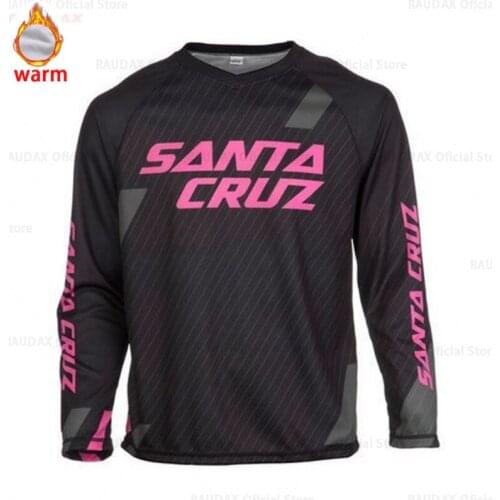 Mens Fleece Keep Warm Long Sleeve Cycling Jerseys MTB Adult Mountain Bike Clothing Motocross Jersey Downhil DH Cycling T-Shirt