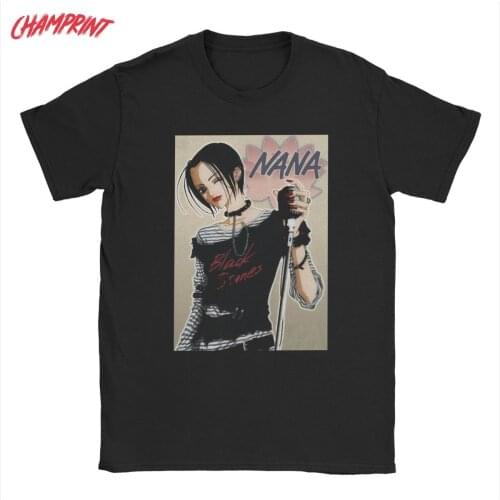 Mens Nana Osaki Manga T Shirts Anime 100% Cotton Clothes Casual Short Sleeve Crew Neck Tees Plus Size T-Shirt