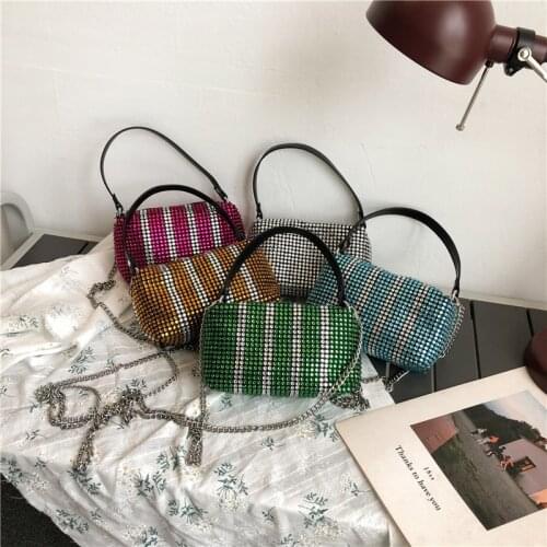 2020 New Women Diamond HandBag Fashion Chain Small Square Bag Evening Clutch Bags Luxury Designer Crossbody Party Bag