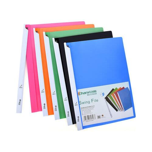 10PCS Creative Office File Cover A4 Paper File Organizer Report Cover Rotation Slide Grip Clip File Folder