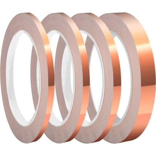20 Meters Single Side Conductive Copper Foil Tape Strip Adhesive EMI Shielding Heat Resist Tape 3mm 4mm 5mm 6mm 8mm 10mm