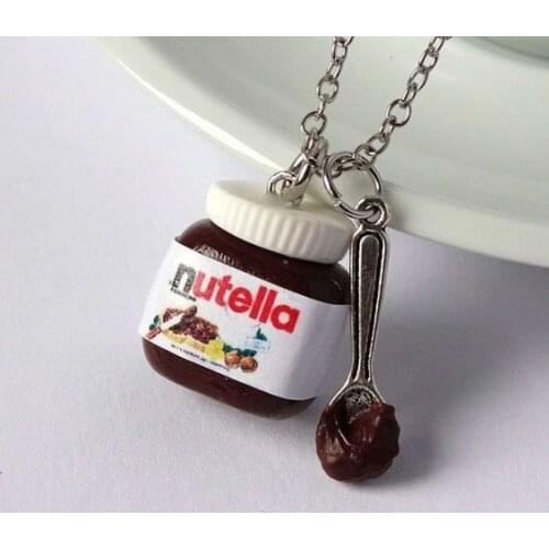 Nutella Necklace Kawaii Chocolate Miniature Food Gift Nutella Lover Gift Cute Necklace Food Necklace Gift for Her