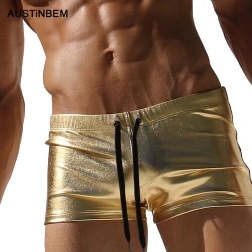 Y328 AUSTiNBEM Board Shorts Solid Sexy Men Swimwear Sunga Zwembroek Heren Swimsuit Men Swimming Briefs Beach Short Trunk Man Gay